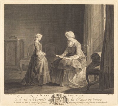 La Bonne oktatás (A jó oktatás) alkotó: Jacques Philippe Le Bas after Jean Siméon Chardin