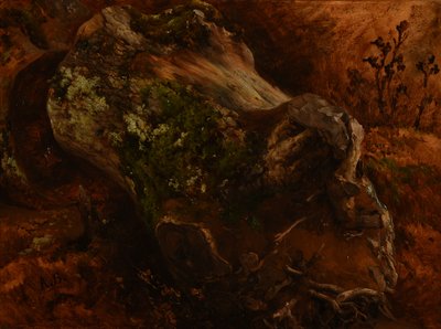 Gyökerestől levágott fatörzs alkotó: Jacques Raymond Brascassat