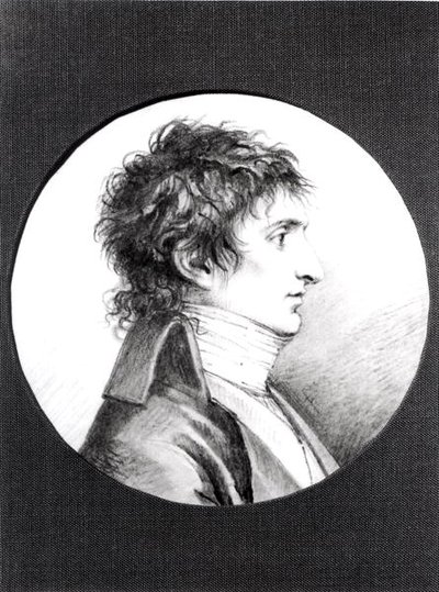 Lucien Bonaparte (1775-1840) portréja 1800 körül (fekete kő, pergamen) alkotó: Jacques Reattu