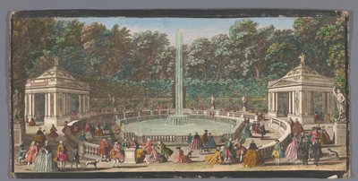 Kilátás a Bosquet des Domes-ra a Versailles-i kertben Les Domes (cím a tárgyon) alkotó: Jacques Rigaud (possibly)