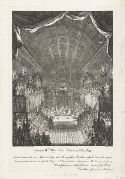 Huwelijk van Willem IV és Anna hercegek, 1734 George II Mag: Brit: Franc: & Hiber. King