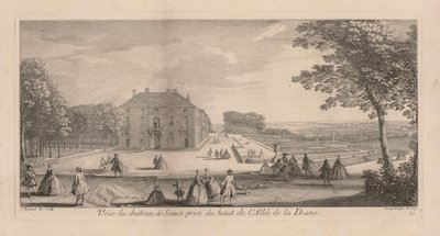 Kilátás a Chateau de Seaux-ra a Diana sétányról alkotó: Jacques Rigaud