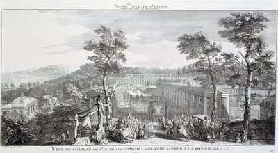 Kilátás a kastélyra a St Cloud parkjában, a Grand Avenue oldalán. alkotó: Jacques Rigaud