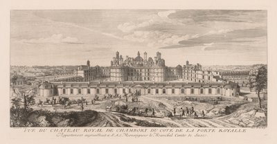 Kilátás a Chambord királyi kastélyra, a királyi kapu oldaláról alkotó: Jacques Rigaud