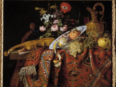 Csendélet hegedűvel és akvamarinnal Jacques Samuel Bernard (1615-1687) festménye alkotó: Jacques Samuel Bernard