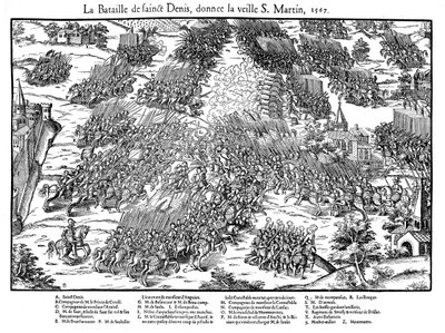 St Denis-i csata, francia vallásháborúk, 1567. november 10. 1570 alkotó: Jacques Tortorel