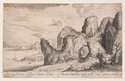 Tájkép az Ikarosz bukásával, a Landscapes-ból alkotó: Jacques de Gheyn II