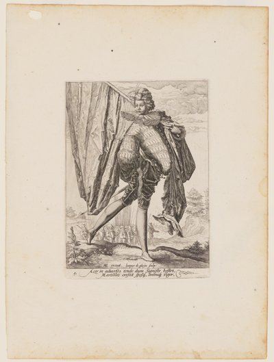 Zászlótartó, II. Rudolf császár testőrségének tisztjei és katonái közül alkotó: Jacques de Gheyn II