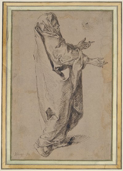 Tanulmány egy álló Szűz Máriának alkotó: Jacques de Gheyn II