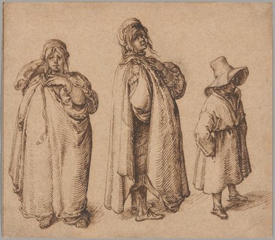 Két tanulmány egy roma nőről és egy nagy kalapos roma fiúról alkotó: Jacques de Gheyn II