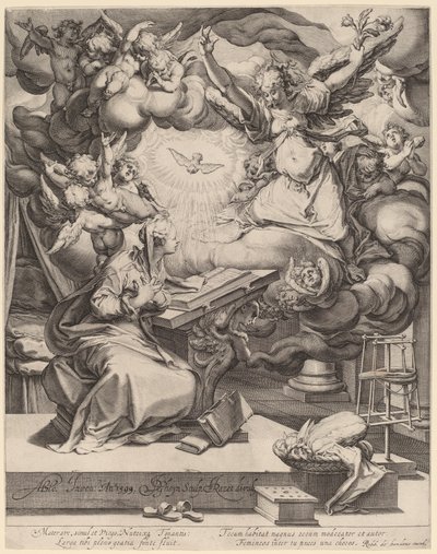 Az Angyali üdvözlet alkotó: Jacques de Gheyn II after Abraham Bloemaert
