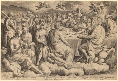 Az istenek bankettje Peleus és Thetis esküvőjén alkotó: Jacques de Gheyn II, after Crispen van den Broecke