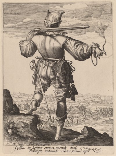 Sisakos testőr alkotó: Jacques de Gheyn II after Hendrik Goltzius