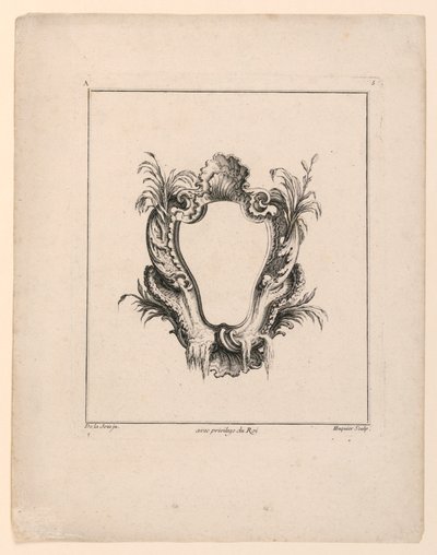 Escutcheon, a "Recueil Nouveau de Differens Cartouche"-ból alkotó: Jacques de Lajoüe
