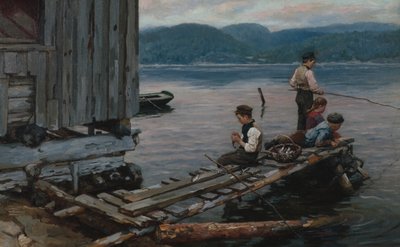 Horgászat a rakparton alkotó: Jahn Ekenaes