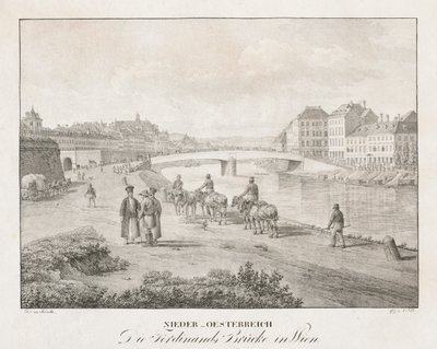 Alsó-Ausztria, a Ferdinánd-híd Bécsben. alkotó: Jakob Alt