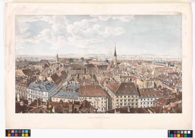 Panorámakép Bécsről dél felé a Szent Péter-templomból alkotó: Jakob Alt