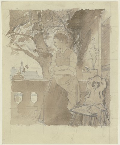 Lány a verandán alkotó: Jakob Becker
