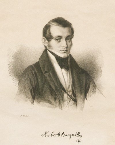 Burgmüller Norbert zeneszerző portréja 1810-1836, 1836 alkotó: Jakob Becker