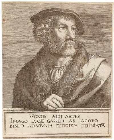 Lucas Gassel művész portréja. alkotó: Jakob Binck