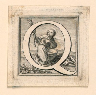 Díszített nagy Q betű alkotó: Jakob Frey