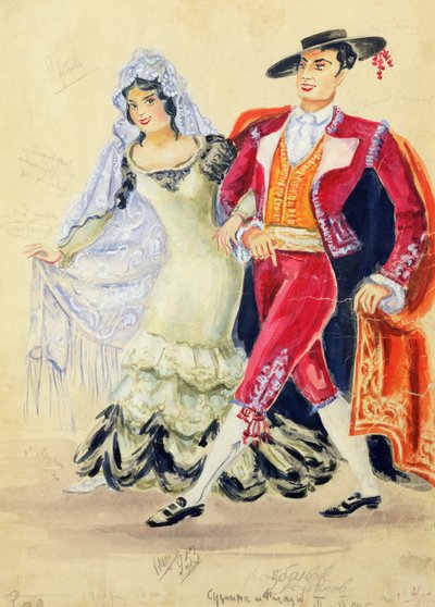 Jelmeztervek Mozart „Figaro házassága” című művéhez alkotó: Jakov Zinovyevich Stoffer