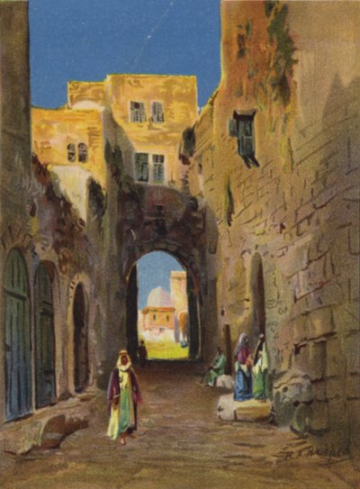 A templom területére vezető utca (színes litó) alkotó: James (after) Clark