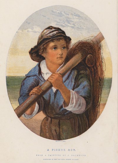 A Fisher Boy (színes litográfia) alkotó: James (after) Drummond