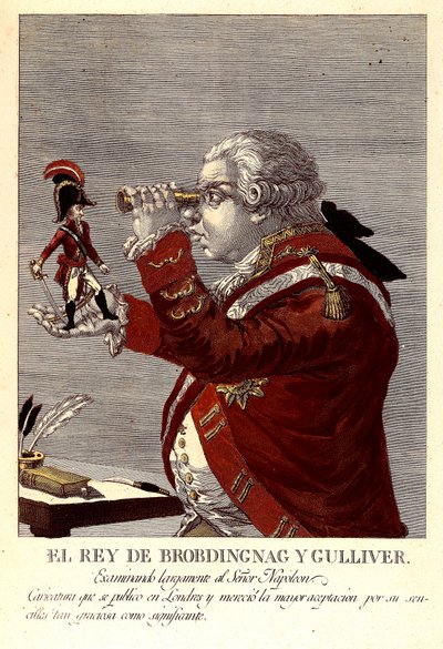 Brobdingnac és Gulliver királya alkotó: James (after) Gillray