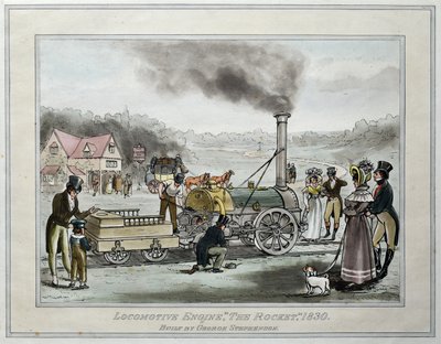 Locomotive Engine, "The Rocket," Built by George Stephenson alkotó: James (after) Naysmith