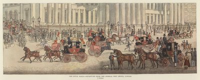 The Royal Mails - Indulás a londoni főpostától (színes litho) alkotó: James (after) Pollard