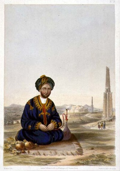 Hyder Khan, Ghuznee kormányzója, 19. tábla az „Afganisztán díszletei, lakói és jelmezei” című könyvéből, Walker metszetével alkotó: James (after) Rattray