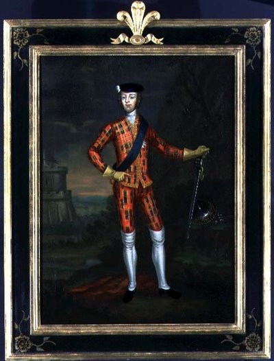 „Harlekin” Bonnie Prince Charlie portréja, 1745 körül (olaj, vászon) alkotó: James (c.1692 1767) Wasdail
