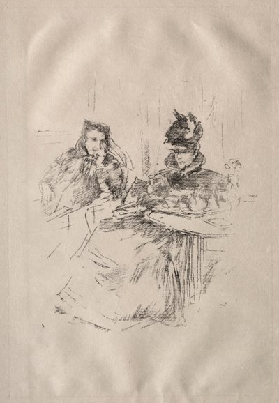 Délutáni tea, Mrs. Phillips és Mrs. Charles Whibley. alkotó: James Abbott McNeill Whistler