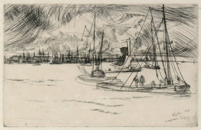 Amszterdam a Tolhuistól alkotó: James Abbott McNeill Whistler