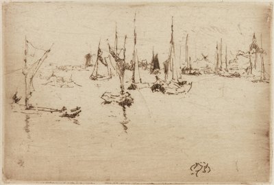 Bárkák, Dordrecht, 1884. alkotó: James Abbott McNeill Whistler