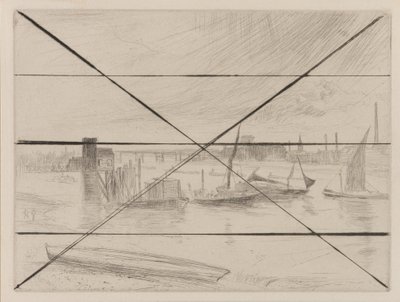 Battersea Dawn Cadogan móló, 1861. alkotó: James Abbott McNeill Whistler