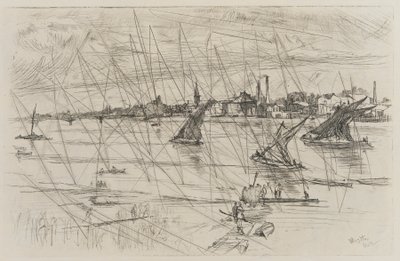 Battersea Reach, 1863. alkotó: James Abbott McNeill Whistler