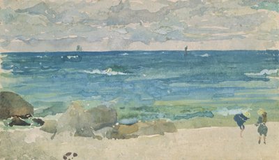 Tengerparti jelenet két figurával, 1885-90 alkotó: James Abbott McNeill Whistler