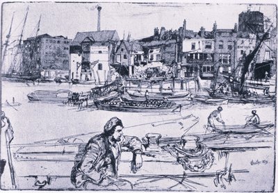 Black Lion Wharf (színes litó) alkotó: James Abbott McNeill Whistler