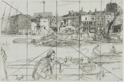 Black Lion Wharf, 1859. alkotó: James Abbott McNeill Whistler
