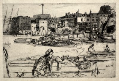Black Lion Wharf, 1859. alkotó: James Abbott McNeill Whistler