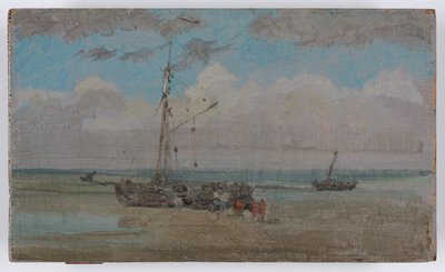 Kék és szürke: kirakodás, 1883-84 körül (olaj, fapanel) alkotó: James Abbott McNeill Whistler