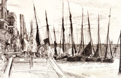 „Csónakok Billingsgate mellett”, London, 1859 alkotó: James Abbott McNeill Whistler