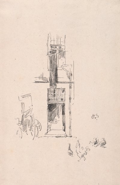 Kakasok és tyúkok, Hotel Colbert, 1891. alkotó: James Abbott McNeill Whistler