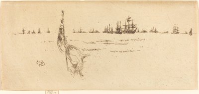 A zászló mártása, 1887. alkotó: James Abbott McNeill Whistler