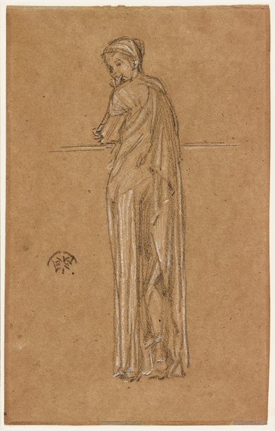 Drapált figura álló, 1870-1873. alkotó: James Abbott McNeill Whistler