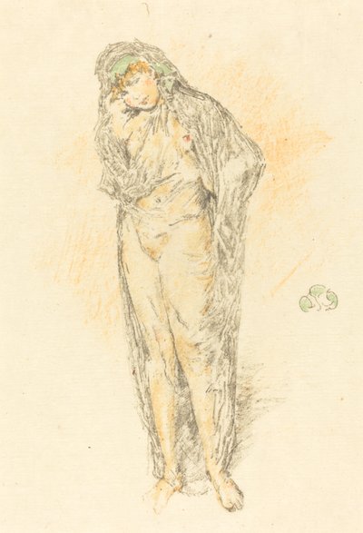 Drapírozott figura, álló, 1891. alkotó: James Abbott McNeill Whistler
