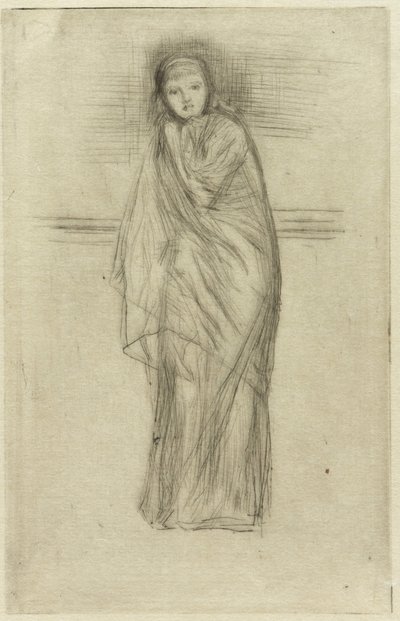 Drapizált modell, 1870. alkotó: James Abbott McNeill Whistler