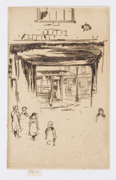 Drury Lane, 1880-81 körül (metszet; tus, papír) alkotó: James Abbott McNeill Whistler